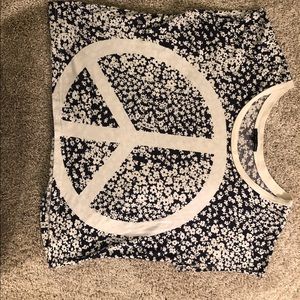 Truly madly deeply short peace sign tshirt